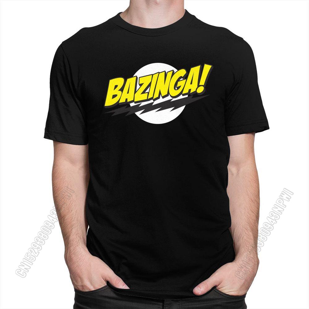 HerSight The Big Bang Theory Bazinga T-shirt Heren 100% Katoen Knappe Sheldon Cooper T-shirt Geek Tbbt Tee Tops Merch Cadeau S zwart