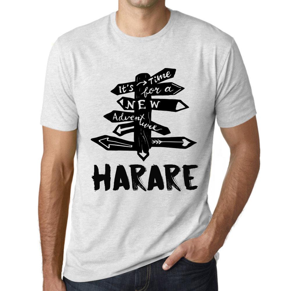 Ultrabasic Heren vintage T-shirt Grafisch T-shirt Tijd voor nieuwe avonturen Harare Vintage Wit XS anti-flash witte kleur