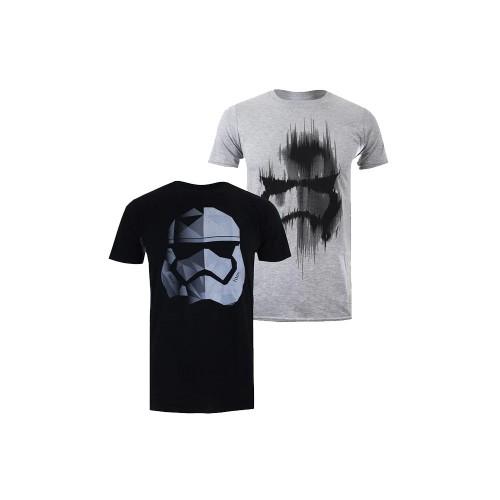 Star Wars Heren Stormtrooper T-shirt (Pak van 2) XL zwart/grijs