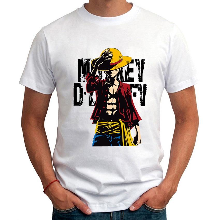 Tees 11 Verkoop Japanse Anime One Piece Luffy Gedrukt T-shirt Casual O-hals Heren T-shirt Herenkleding XL wit