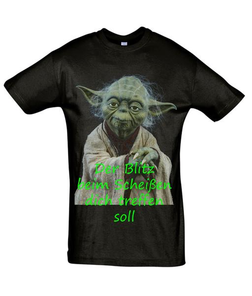 Shirtbude yoda star wars blitz beim scheißen treffen spruch witz print tshirt XS