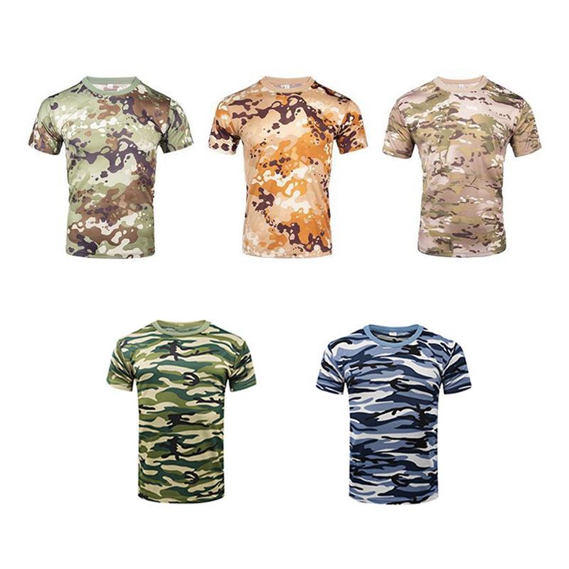 Sunnyway Camouflage T-shirt Camouflage Visserijkleding Buitensporten T-shirts Ademend Comfortabel Polyestervezel Korte mouw 2XL