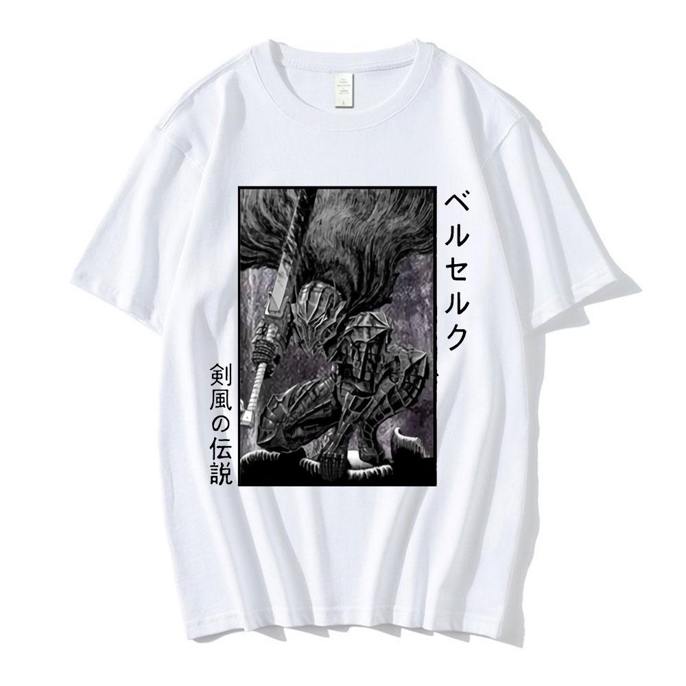 New Young 2022 Grappige Anime Berserk Guts T-shirt Swordsman Gatsu Sacrifice Zodd Manga Katoenen Korte Mouw O Hals T-shirt Hip Hop T-shirts XS zwart