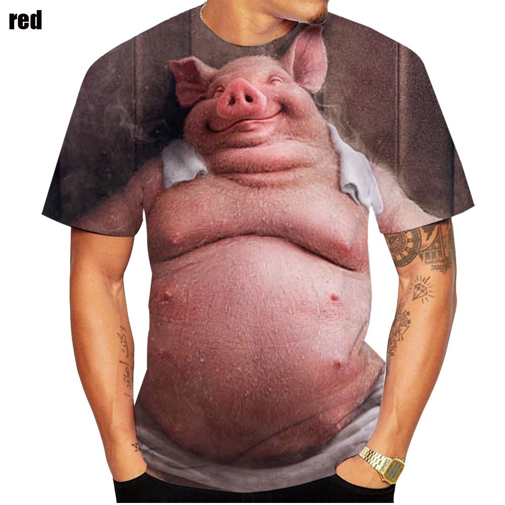 ETST 03 Populaire nieuwigheid dier varken 3D-printen T-shirt grappig varken casual zomer T-shirt XS-5XL S