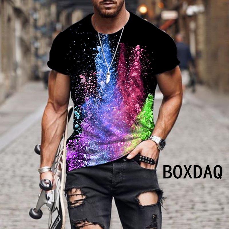 ETST WENDY 05 3D Tie-geverfde Art Graffiti Print Tops Mannen Street Fashion Originaliteit Gekleurde Rook Patroon T-Shirt Zomer Big Size Mannen casual Tee S