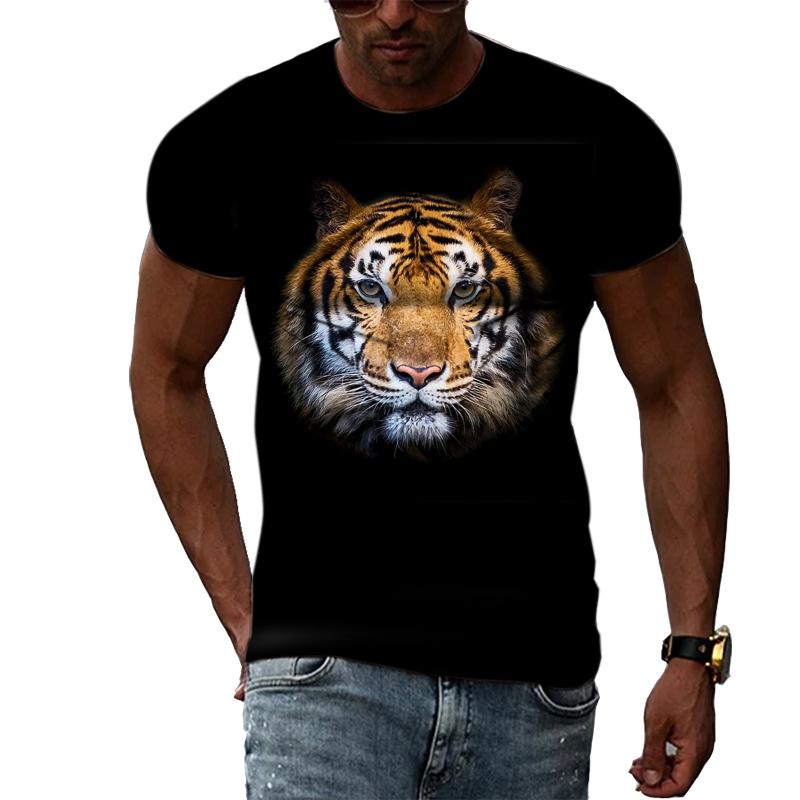 ETST WENDY 05 Zomermode Originele Tijger grafische t-shirts voor mannen 3D Casual Persoonlijkheid Dierlijk Patroon Bedrukte t-shirts met korte mouwen S