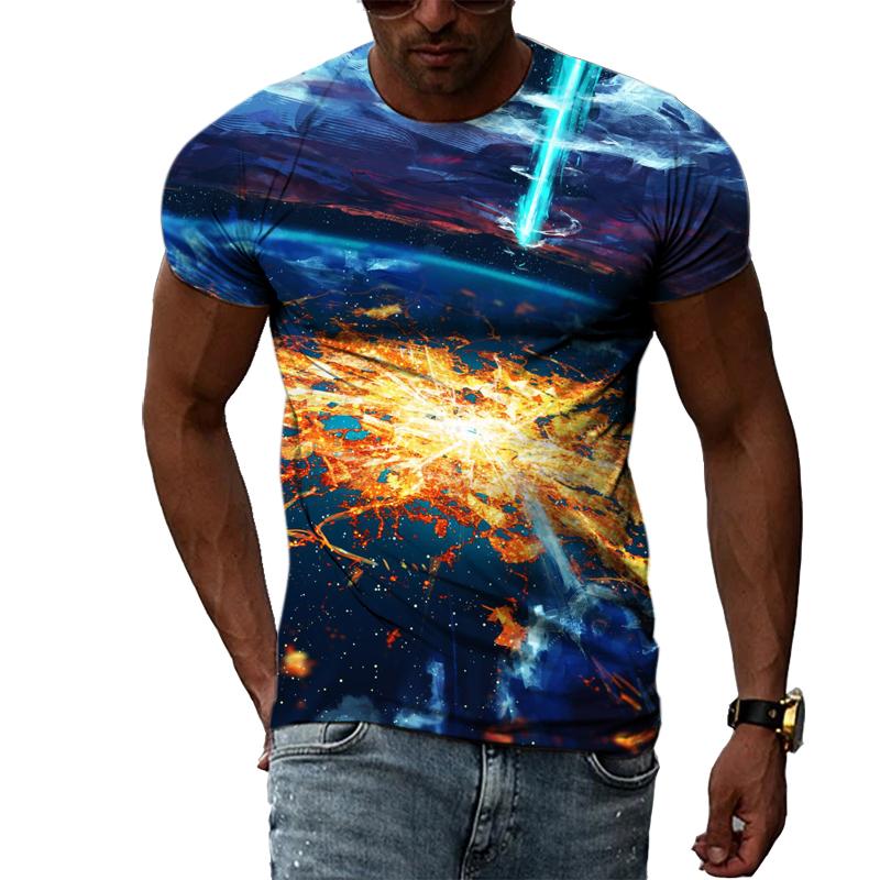 ETST WENDY 05 Sumemr Mode Trend Natuurlijke Landschap grafische t-shirts Voor Mannen Casual Landschap Patroon Print 3D T-shirt O-hals Korte Mouw top S