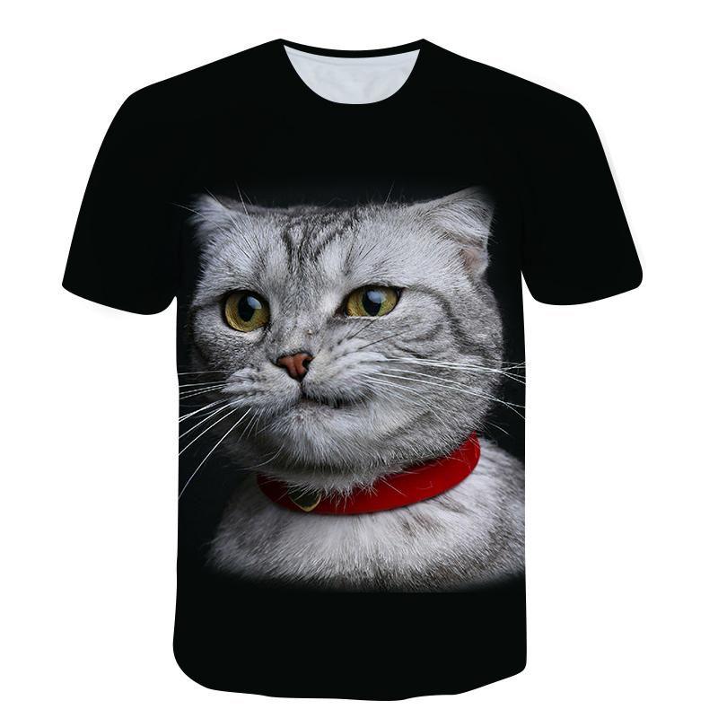 ETST WENDY 05 Zomer Mannen Mode grappige t-shirts Met Kat Patroon 3D Print Dier grafische t-shirts Persoonlijkheid Hip Hop Casual Trend t-shirt Top S