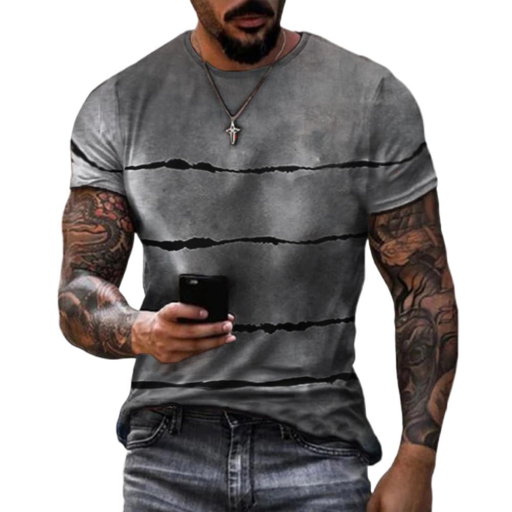 Kukebang Zomer Hot Selling mannen Casual T-shirt Street Fashion Korte mouwen Harajuku 3D Afdrukken All-Match ronde Hals Nieuwe Top S