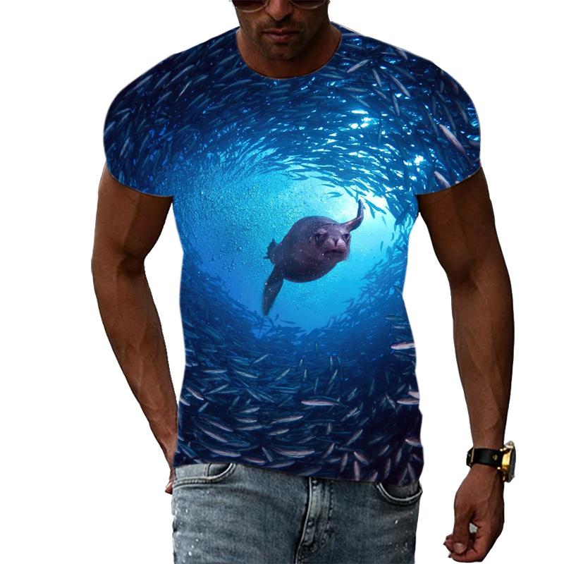 ETST WENDY 05 Zomermode Zeevis grafische t-shirts Mannen Casual Trend Print T-shirt De onderwaterwereld Patroon t-shirts met korte mouwen Top S