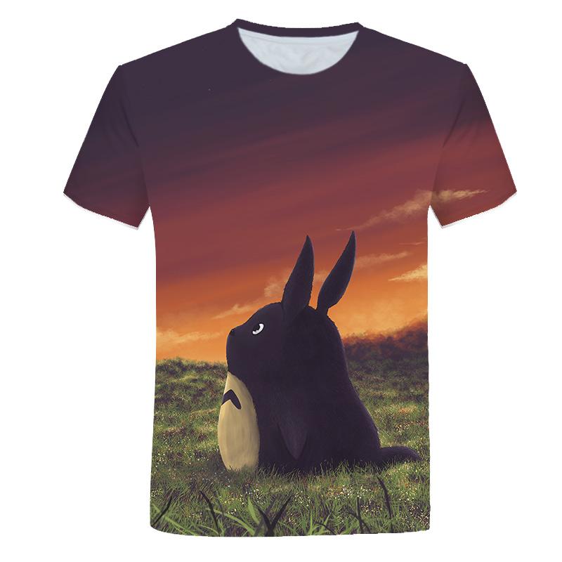 ETST WENDY 05 Nieuw ontwerp Totoro Print t-shirt voor mannen Zomer Casual Interessante Anime t-shirt Korte mouw Ronde hals Kleding voor tieners S