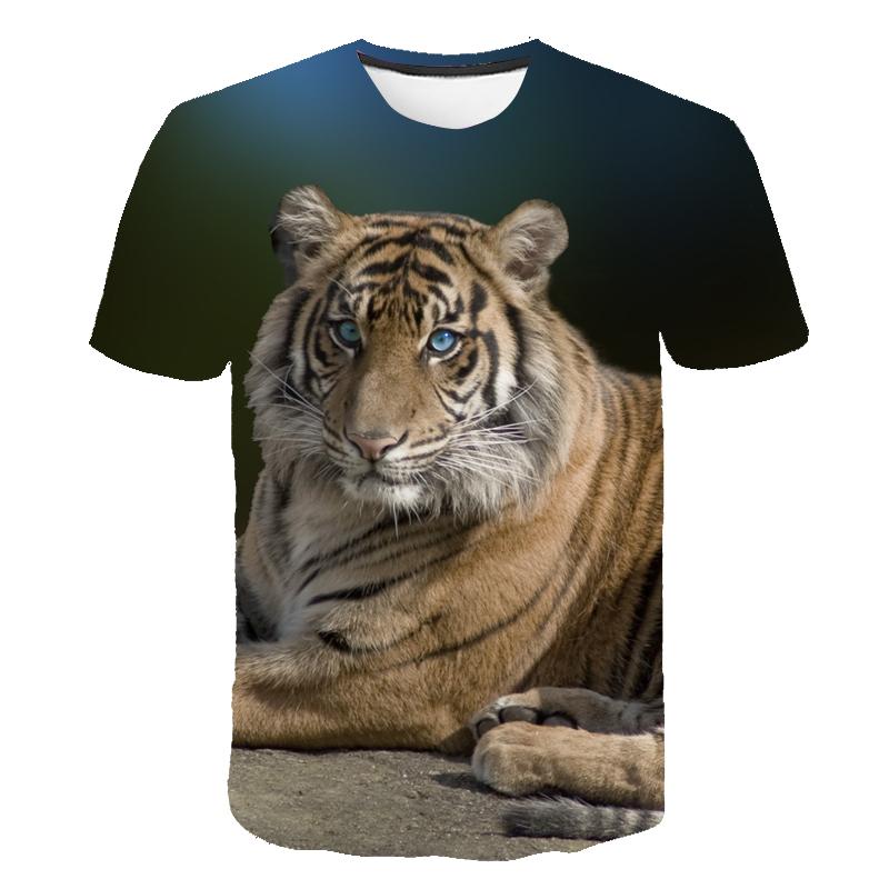 ETST WENDY 05 Tijger grafische t-shirt Mannen Nieuwe Zomer Casual Mode O-hals Print T-shirt Tops Hipster Dier Patroon T-shirts met korte mouwen S