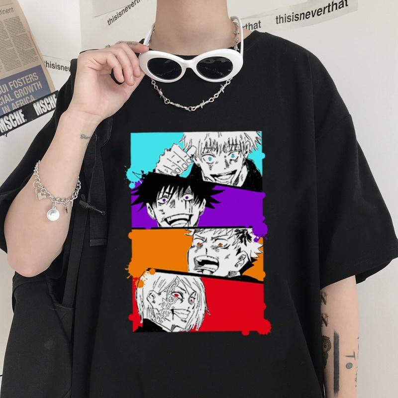 WE BELIEVE Mannen T-shirt Harajuku Jujutsu Kaisen Grafische Unisex Korte Mouw T-shirt Cool Cartoon Anime Casual T-shirt Mannelijke Streetwear Tops XS