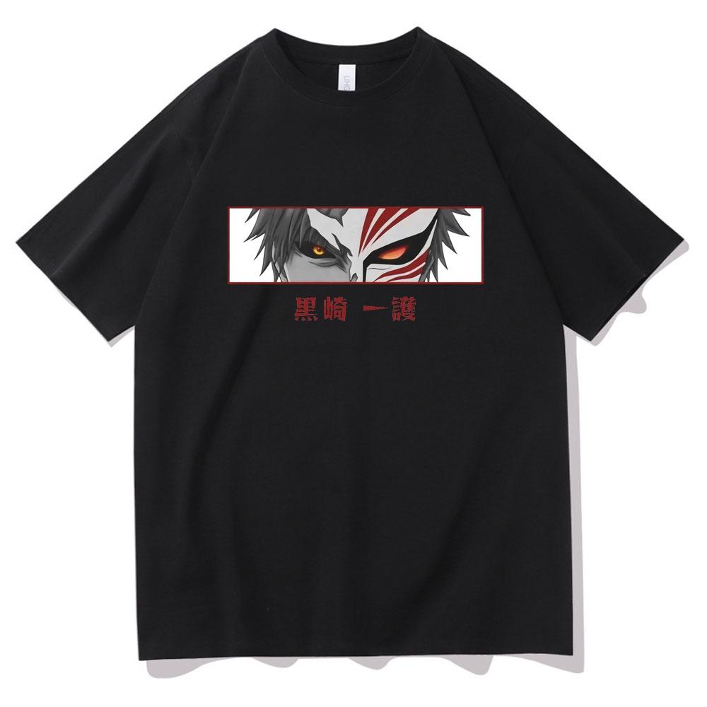 New Young Bleach Ichigo Kurosaki Anime Manga Tshirt Grafische Cartoon Mannen Vrouwen Mode Tee Tops Man Harajuku Korte Mouw T-shirt XS wit