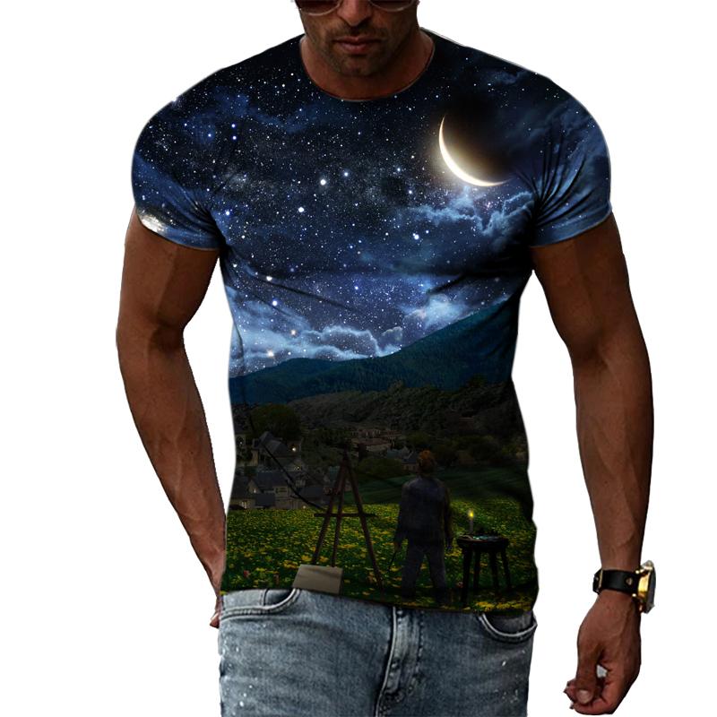 ETST WENDY 05 Zomer Trendyol Mannen Natuurlijke Landschap T-shirt Fashion Casual Knappe 3D Gedrukt Grafische T-shirts Hip Hop O-hals Korte Mouw Tee S