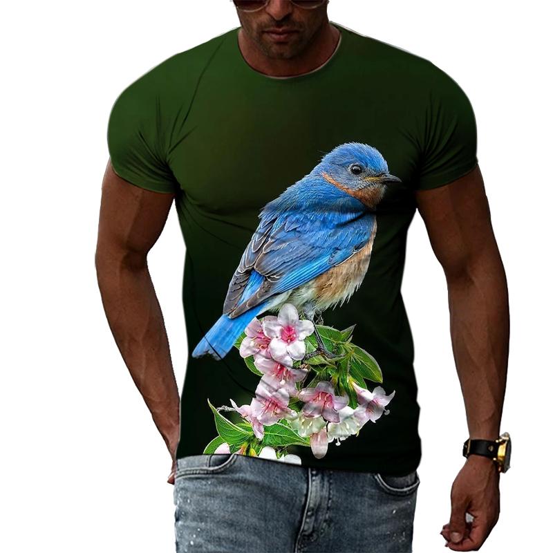 ETST WENDY 05 Zomer Dier Vogels Mannen grafische t-shirts Fashion Casual Persoonlijkheid 3D Gedrukte Korte Mouw Tees Hip Hop Ronde Hals Harajuku top S