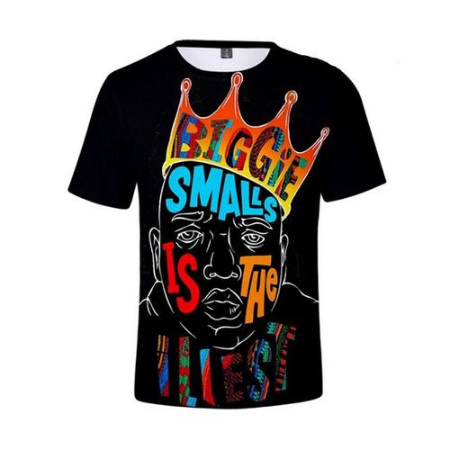 Factory Outlet Clothing Nieuwe mode dames/heren 3D-print The Notorious BIG- Biggie Smalls Casual T-shirts XS zwart