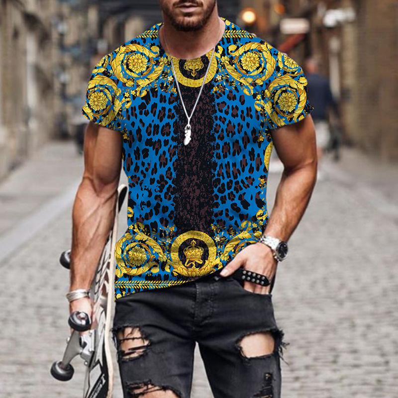 Factory Outlet Clothing 2022 Luxe High-End Patroon 3D Print Mannen T-shirt O Hals Korte Mouw Grappig Streetwear Zomer losse Mannelijke Oversized Tops Tees XXXXXL