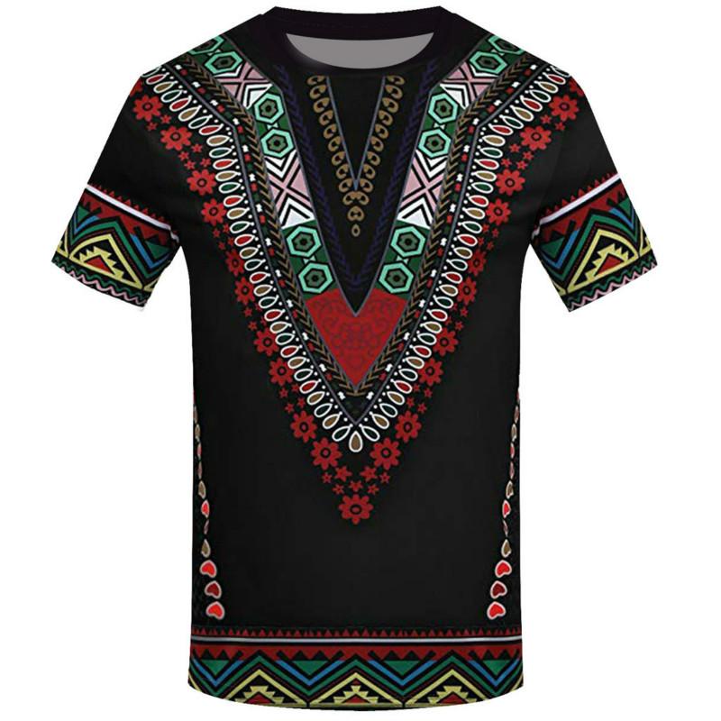 Xin nan zhuang Zomer Dashiki Shirts Heren Bedrukte Hals Shirts Afrikaanse Etnische Shirts Afrikaanse Kleding XXXL