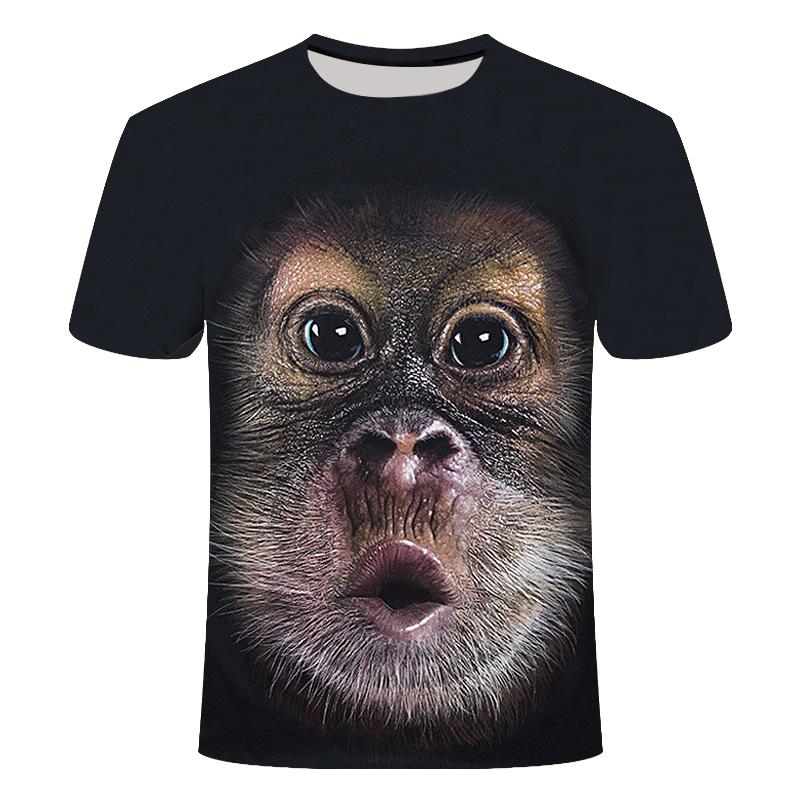 Xin nan zhuang 3D Mode Grappige Aap Grafische t-shirts Zomer Casual Dier Patroon mannen t-shirt Nieuwe Hip Hop Print Korte Mouw t-shirts Tops 6XL