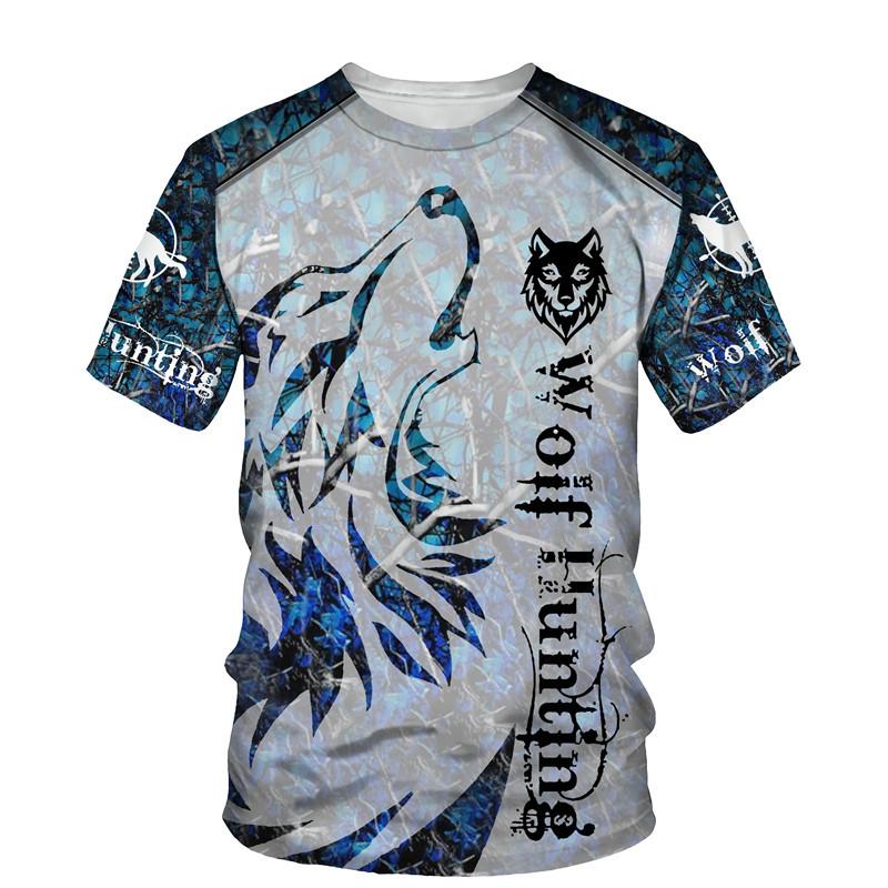 Xiao Xiang Zomer Beest Wilde Wolf 3D Gedrukt Zwarte Stijl Serie heren T-shirt Korte Mouw Oversized Top Mode Straat O Kraag kleding XS