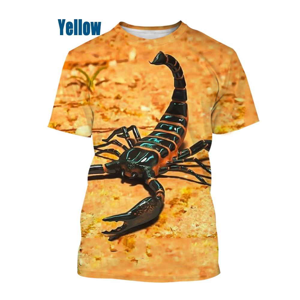 ETST 03 Nieuwe Herenmode Tops Zomer 3D Geprinte Schorpioen T-Shirt met korte mouw XL