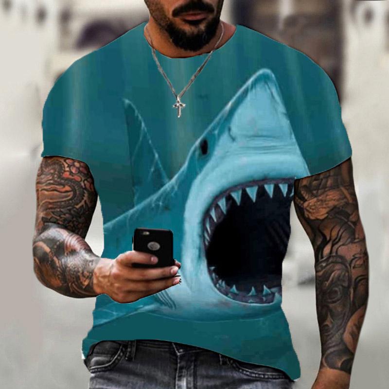 HerSight Lente Zomer Tops Mannen Plus Size Kleding Dier 3D Print T-shirt Tijgerpatroon Tees O Hals Korte Mouw Top ademende Man Shirts XS