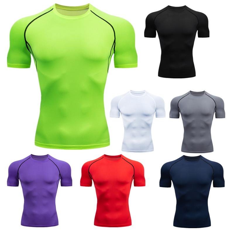 YOUNAXIN Heren T-shirts met korte mouwen Basislaag Voetbalshirt Basketbal Gym Yoga Fietsen Sport Fitness Hardlooptraining Strakke top Sneldrogend S zwart