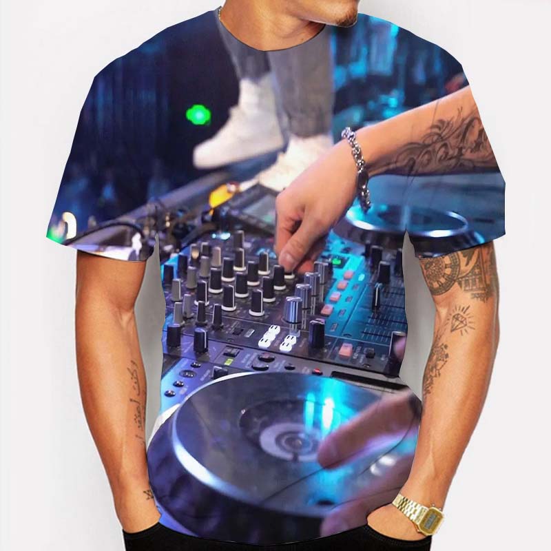 TIP723 Zomer Mannen Kleding t-shirt Hip Hop Cool Nachtclub Rave Party 3D Ik ben DJ Afdrukken Casual T-shirt Harajuku oversized T-shirts XS