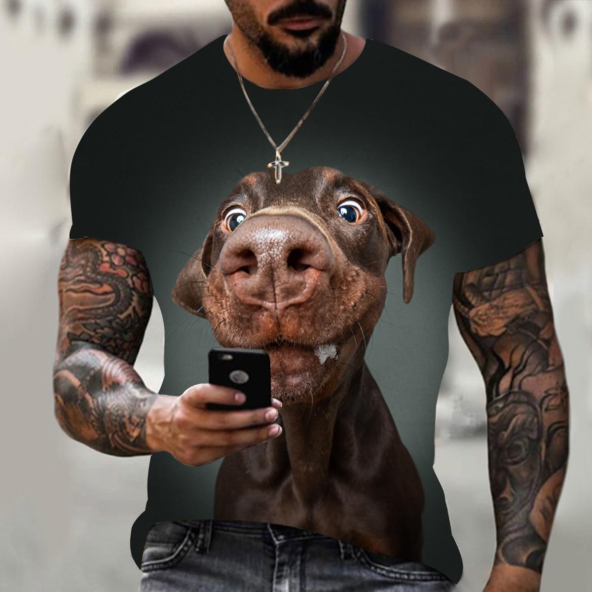 Baibao QIQI Schattige dierlijke Labrador hond 3D print heren T-shirts zomer O-hals korte mouw ademend polyester losse tops tees herenkleding 6XL