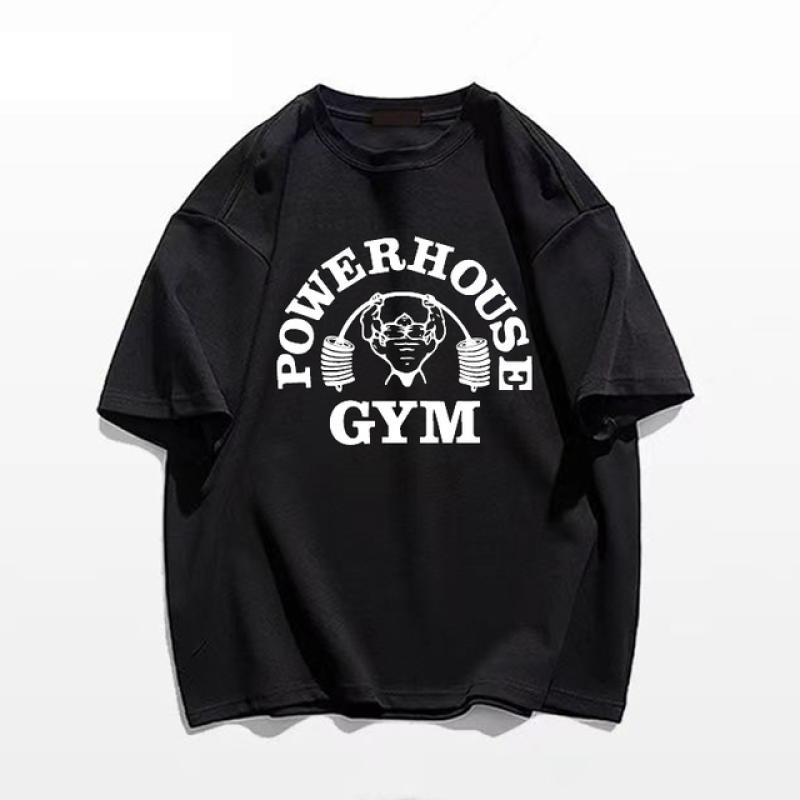 New Movement Zomer Gym T-shirts 100 Katoen Oversized Mannen T-shirt Grafische Print Sport Dames Tee Hoge Kwaliteit Herenkleding Snelle levering S