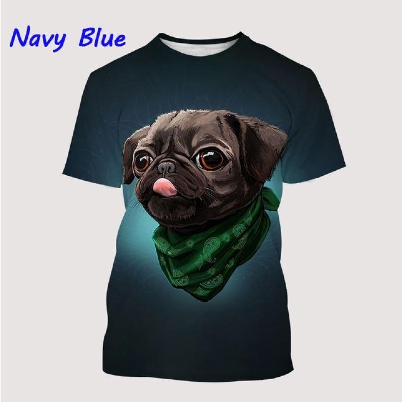 ETST 07 Mopshondshirt voor heren | Pug T-shirts | OverhemdenTops | Mopsen T-shirt | 3D-mopshondshirt - Nieuw herencool L