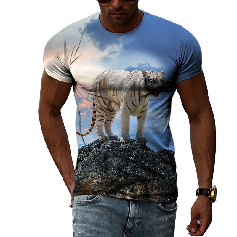 ETST WENDY 05 Trendly Mannen O-hals Animal Tiger grafische t-shirts Zomer Mode Persoonlijkheid Cool Stijl harajuku Print t-shirts met korte mouw S