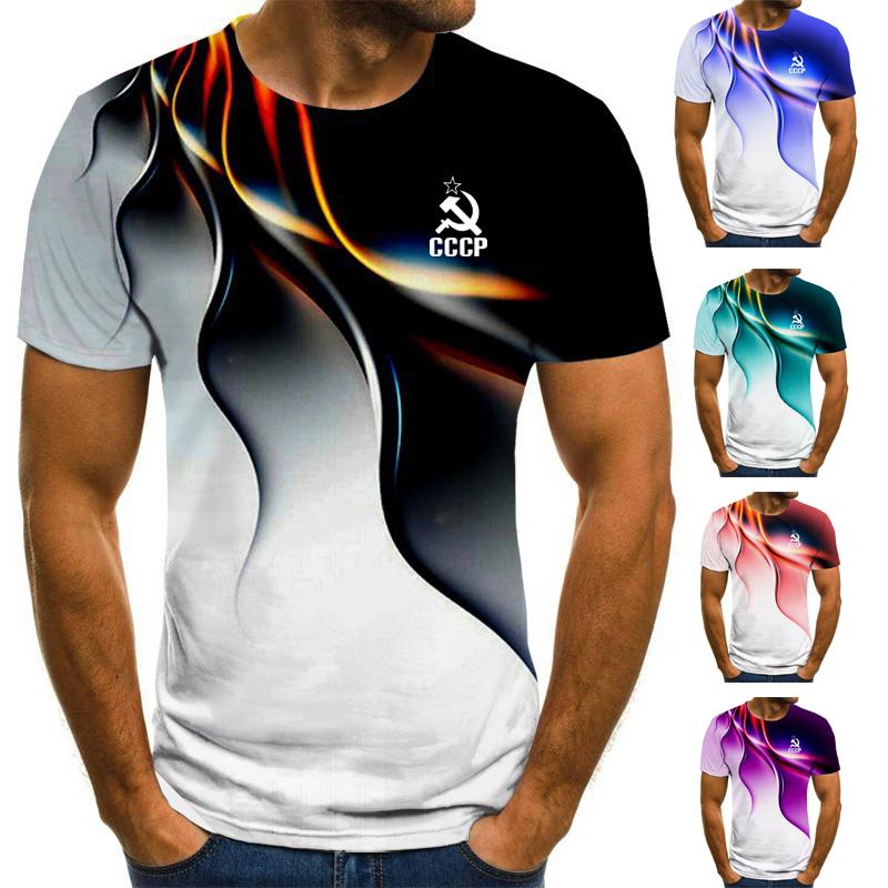 Renmaolin Mannen 3D Gedrukt T-shirt Persoonlijkheid Bliksem T-shirt Korte Mouw Casual T-shirt 2023 Nieuwe Zomer Mode T-shirt S