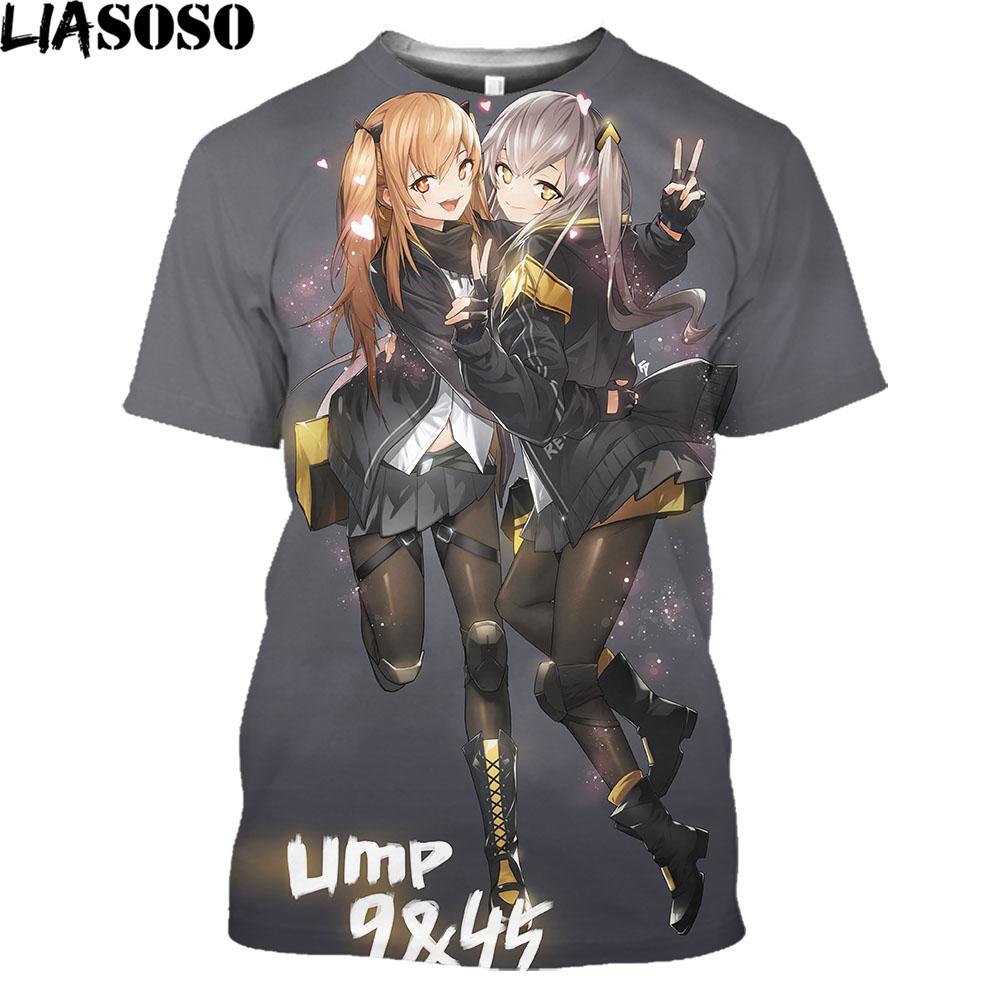 Baibao QIQI Anime Meisje Frontline HK416 Cosplay Costtume Print Grafische T-shirts Homme Korte Mouw Mannen Kleding Game M4A1 G36 AK47 Tee S