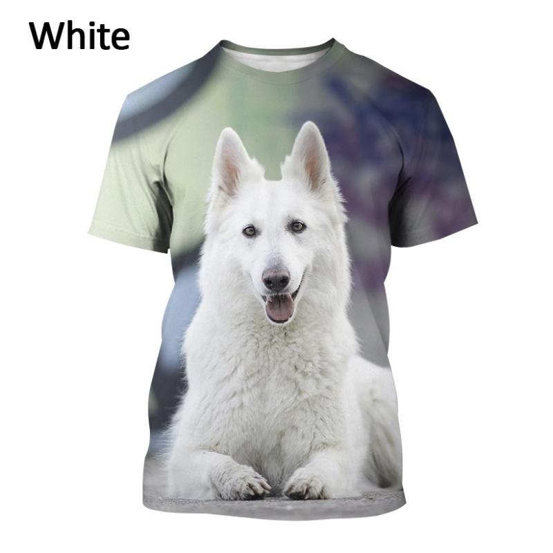 Xiao Xiang Zomer Mode Herdershond 3D Patroon Gedrukt T-shirt Mannen Casual O-hals Korte Mouwen T-shirt Cool Streetwear Oversized Tops XL