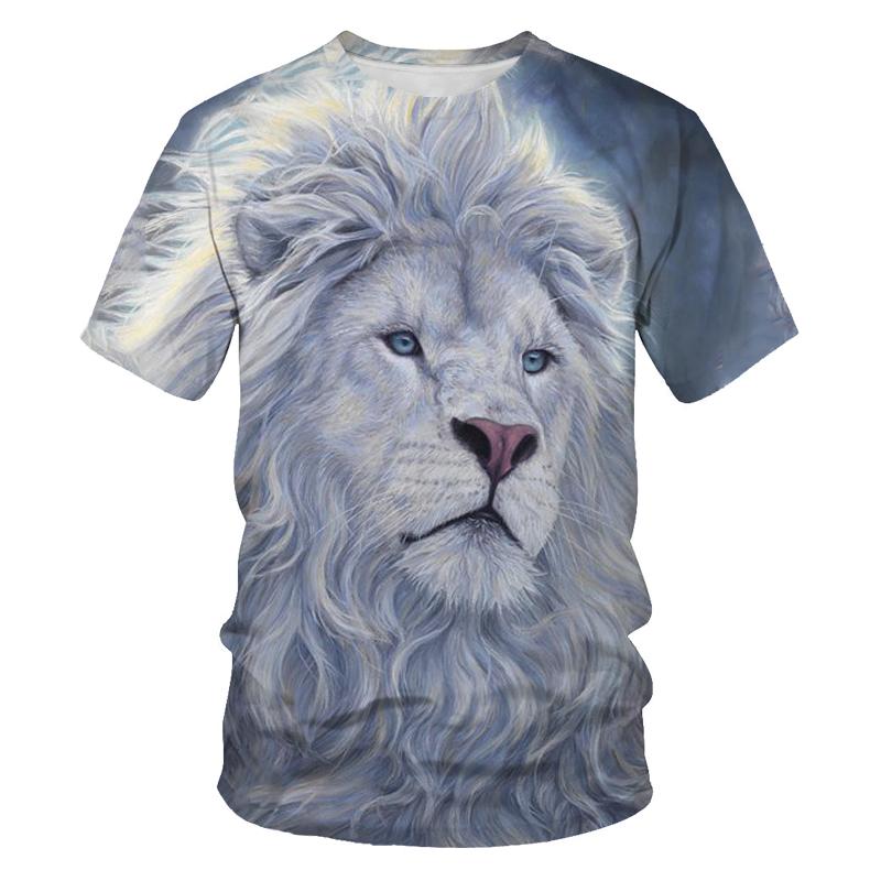 Xin nan zhuang Mode Cool Domineering Lion Patroon T-shirts voor mannen Zomer Nieuwe 3D Persoonlijkheid Print T Shirt Casual Hip Hop Animal Graphic Tee 6XL