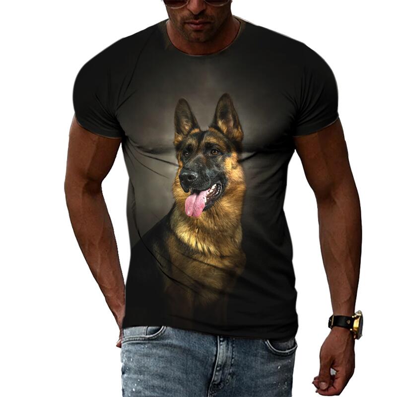 TIP723 Zomer Mode Dier Hond Grafische T-shirts voor mannen Casual 3D Print Tee Hip Hop Harajuku Persoonlijkheid Ronde Hals Top met korte mouw S