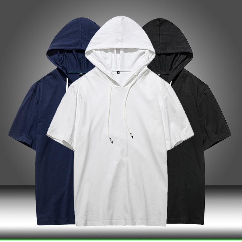 The second face a man Heren All Cotton Hooded Solid T-shirt met korte mouw S grijs