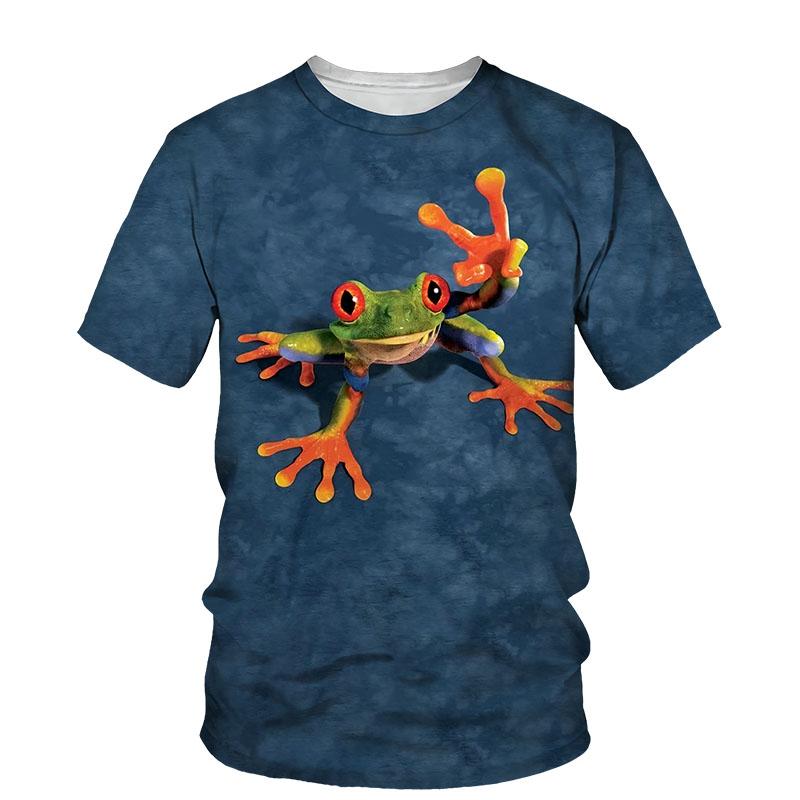 ETST 07 Zomer 3D Grappige Boom Kikker Grafische T-shirts Voor Mannen Mode Casual Animal Print T-shirt Persoonlijkheid Interessante Trend T-shirt S