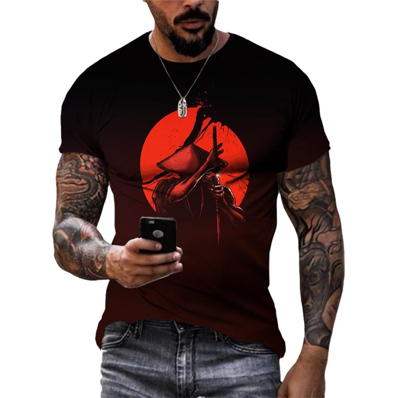 ETST WENDY 05 Zomer Nieuwe 3D Creatieve Warrior grafische t-shirts Mode Knappe Gedrukte coole T-shirt Persoonlijkheid Retro streetwear mannen Tees Tops S