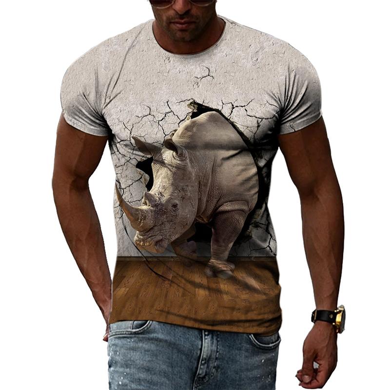 ETST WENDY 05 Zomer Mode Nieuwe Dier grafische t-shirts Mannen Casual Persoonlijkheid Hip Hop Korte Mouw Tees 3D street style O-hals print Tops S