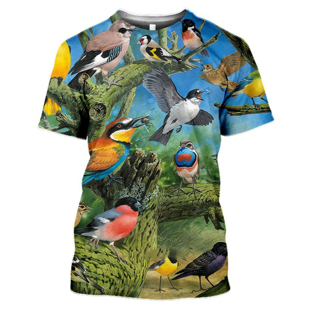 ETST WENDY 05 Zomer Kleurrijke Dier Papegaai grafische t-shirts Mannen Mode Casual Vogels Patroon Grappige Tees Hiphop harajuku O-hals Gedrukt Tops S