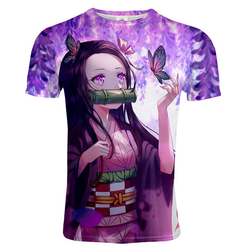 ETST 07 Trendy Anime T-shirt Mannen/Vrouwen Demon Slayer Kimetsu Geen Yaiba 3D Gedrukt T-shirt Casual Tees XL