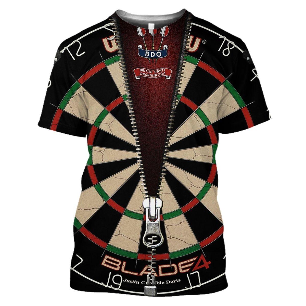 Baibao QIQI Heren Trend Sport 3D-shirt met korte mouwen Dieptepunt Shirt Darts Bet Persoonlijkheid Straat Wild Top T-shirt Mode XXXL