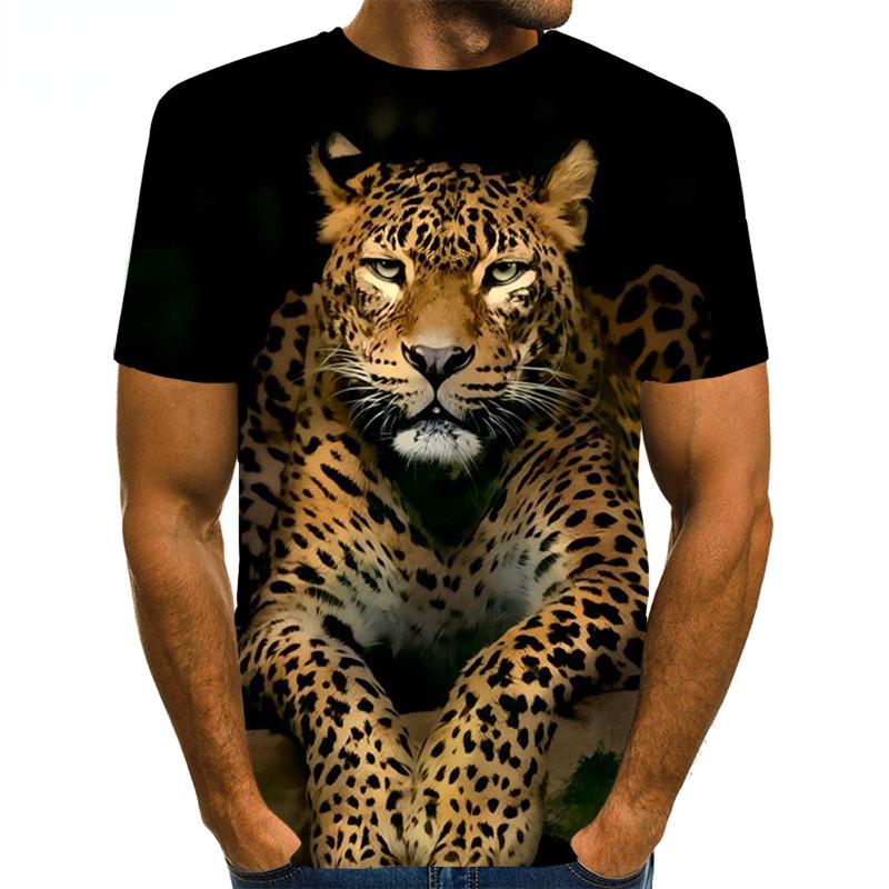 ETST 07 Heren Dieren T-shirt 3D-bedrukt Luipaardprint Heren Zomer Dier Grafisch Beest Grafisch Dames/Heren Nieuwigheid Hip Hop Streetwear S