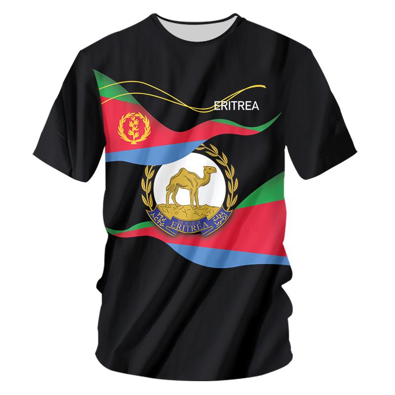 Xuhaijian02 Eritrese vlag T-shirt 3D Pritnting Mannen Afrika Unisex Grafische T-shirts korte mouw T-shirts Streetwear zomer mannen kleding mannelijk XXL