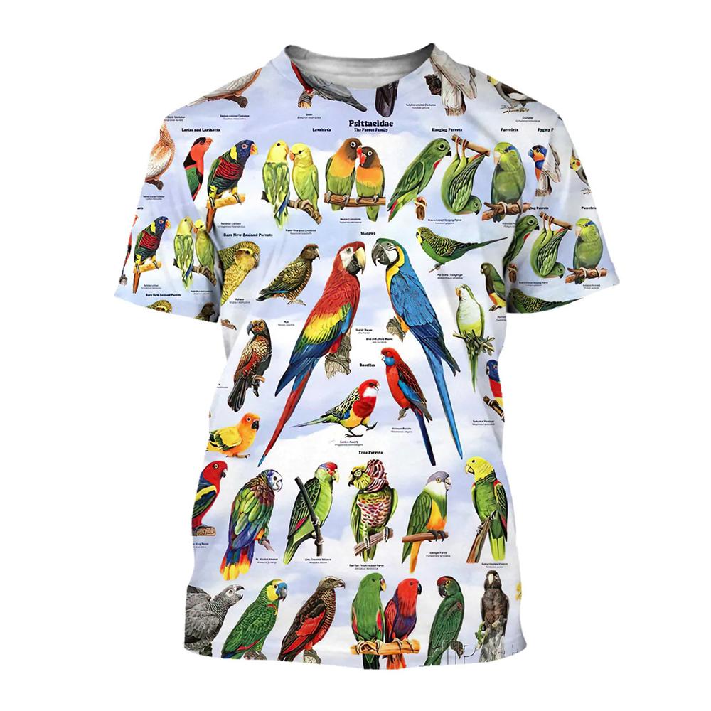 Xin nan zhuang Zomer Mode Allerlei Vogels T-shirt voor Mannen Leuke Trend Persoonlijkheid Gedrukt Ronde Hals Tees Hip Hop Harajuku streetwear Top 6XL