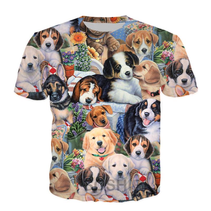 Xin nan zhuang Grappige Animal Cat Dog Graphic T-shirts Zomer Mode Casual Trend Interessante Ronde Hals Tees 3D Geprinte Streetwear Tops 6XL