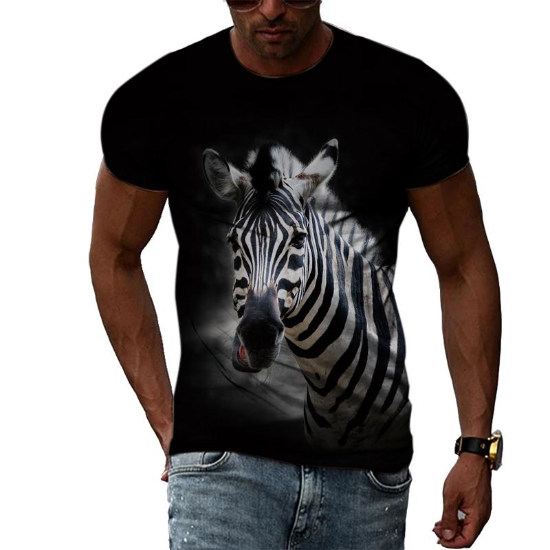 Baibao QIQI Zomer Mode Zebra T-shirt Originele Dier 3D Afdrukken Persoonlijkheid O-hals Hiphop Heren T-shirt Harajuku XXXL